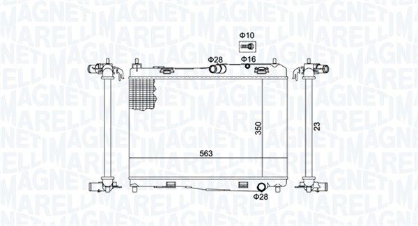 MAGNETI MARELLI Радиатор, охлаждение двигателя 350213142100